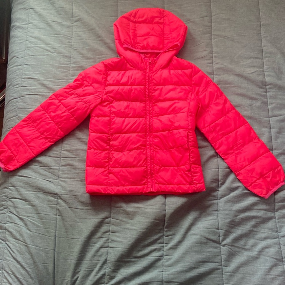 Gap kids | bright pink puffer jacket